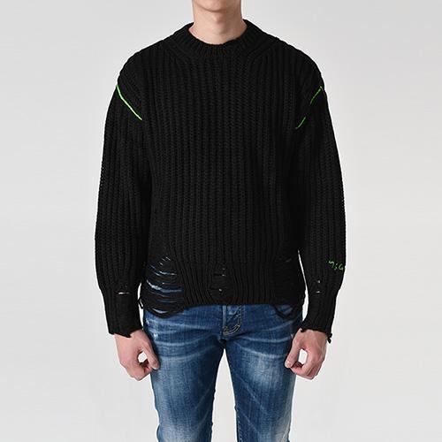 엠에스지엠 3340MM138 디스트로이드 골지 니트(블랙) 3340MM138 227575 99