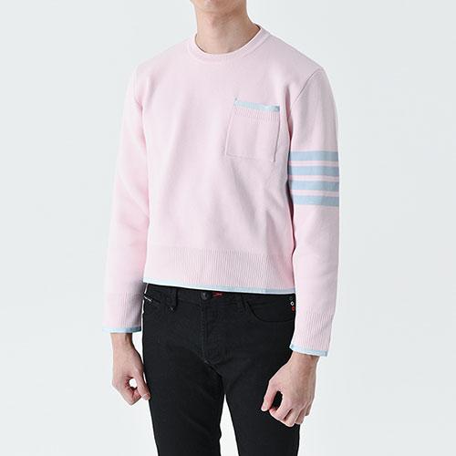 톰브라운 MKA452A 밀라노 스티치 사선 니트(핑크) MKA452A Y3006 642