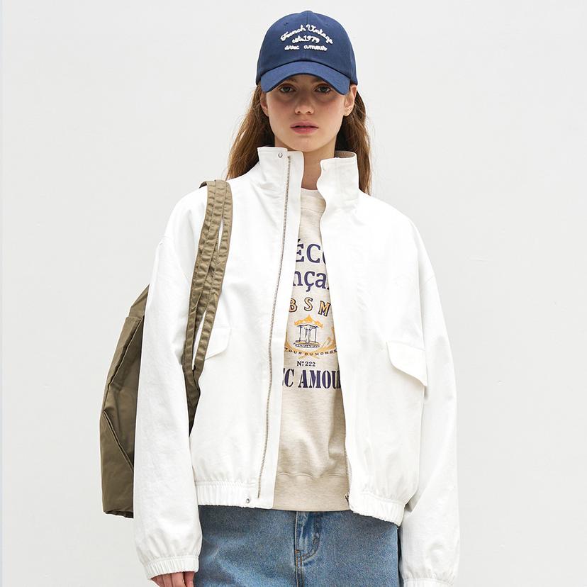 IN N OUT POCKET BLOUSON JUMPER - WHITE