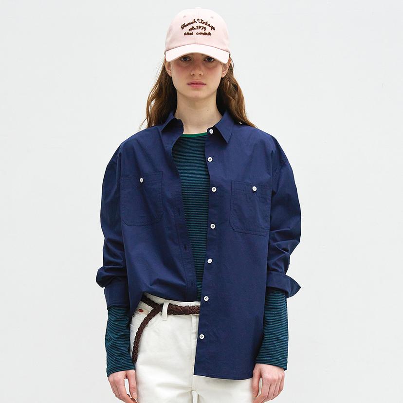 OVERSIZED POCKET SHIRTS - NAVY