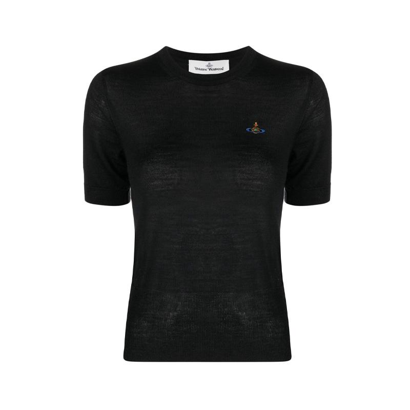당일배송[비비안웨스트우드] 18030020 Y000Q N401 베아 니트 반팔티셔츠 블랙 여성 반팔