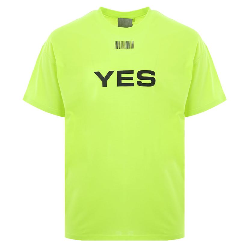 [국내/당일]22SS VL12TR340Y FLUO YELLOW 베트멍 YES 바코드 플루오 반팔티