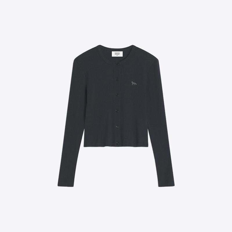 메종키츠네 여성 베이비 폭스 립드 가디건 (블랙) PW00512KJ0134 P199