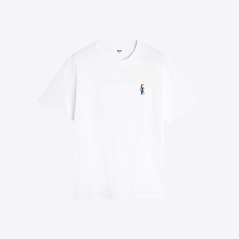 메종키츠네 드레스드 폭스 컴포트 반팔 티셔츠 (화이트) PM00121KJ7025 P100