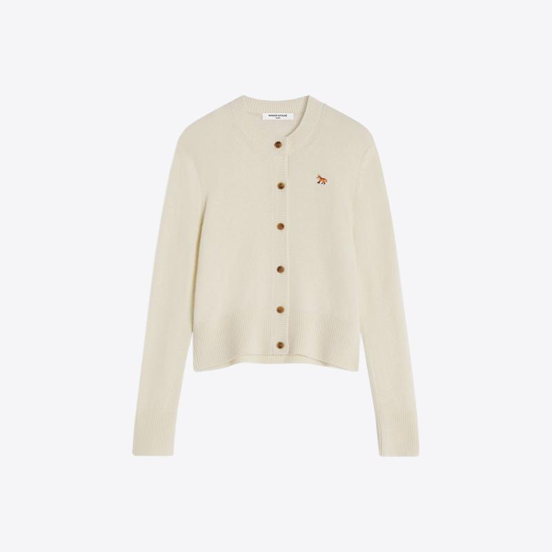 메종키츠네 여성 베이비 폭스 램스울 피티드 가디건 (에크루) PW00506KT1006 0383