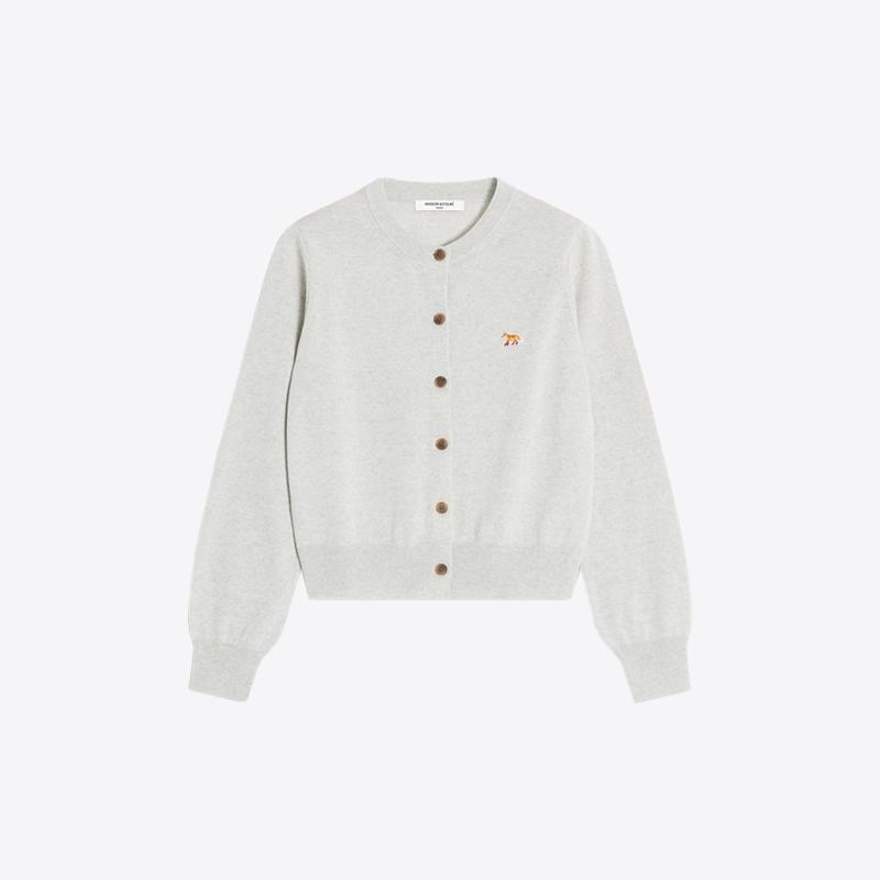 메종키츠네 여성 베이비 폭스 메리노 울 레귤러 가디건 (라이트그레이멜란지) PW00502KT1181 H120