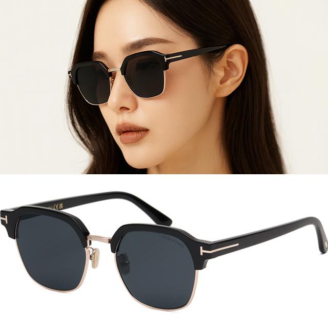 톰포드 선글라스 TF1166K 01A 블랙 골드 하금테 패션 명품 스퀘어 아시안핏