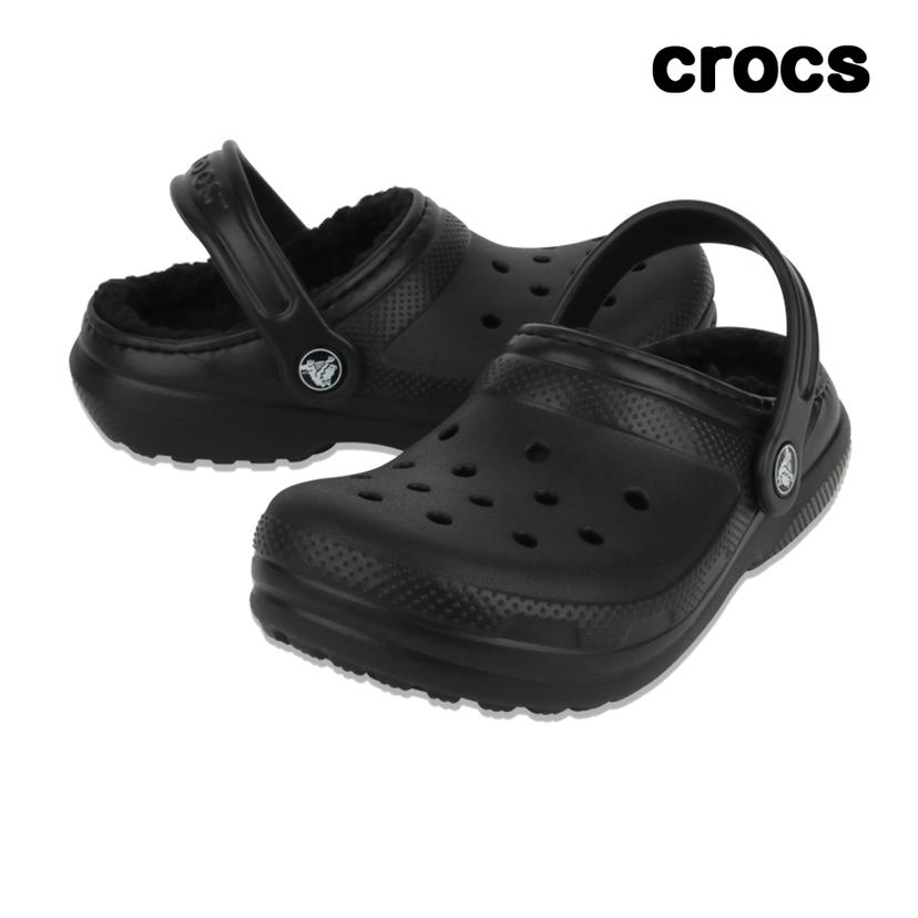 크록스 키즈 클래식 라인드클로그 K 털슬리퍼 블랙 207010-060