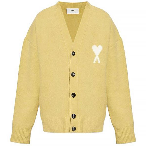 25FW 아미 빅하트 알파카 가디건 UKC365 KN0135 3993 ANIS ECRU