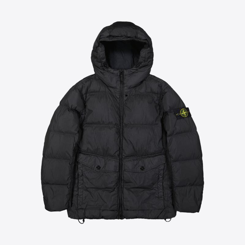 스톤아일랜드 남성 나일론 크링클랩스 패딩 다운 자켓 (블랙) 4100011 S0A23 V0029