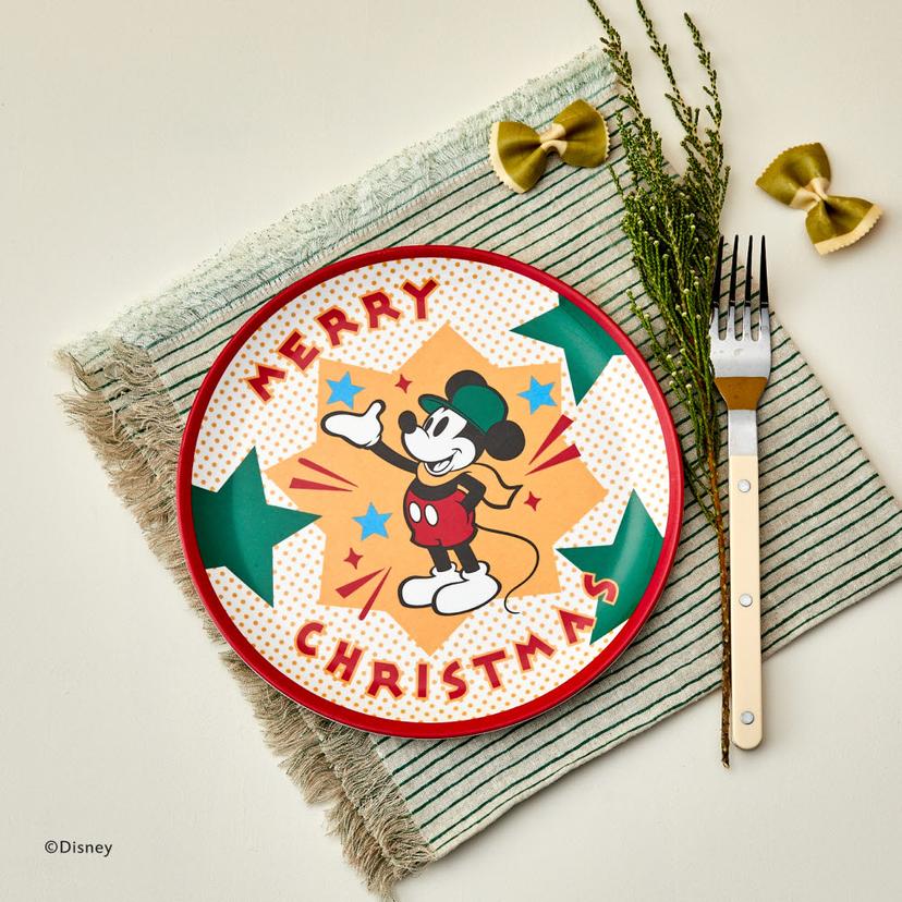 디즈니 크리스마스 멜라민 원형접시 D20