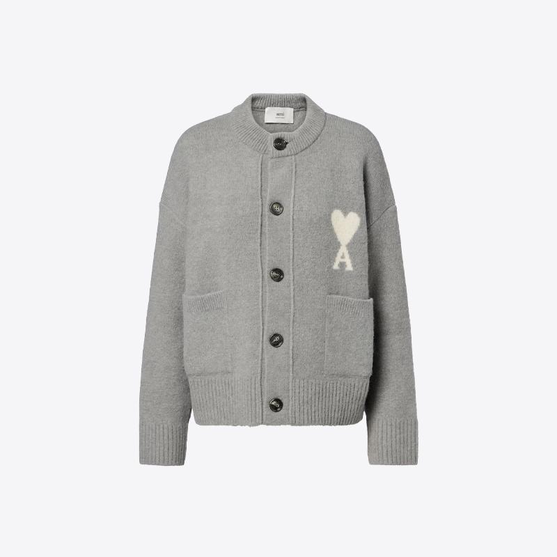 아미 드 꾀흐 하트 로고 알파카 울 가디건 (그레이) UKC366 KN0135 058
