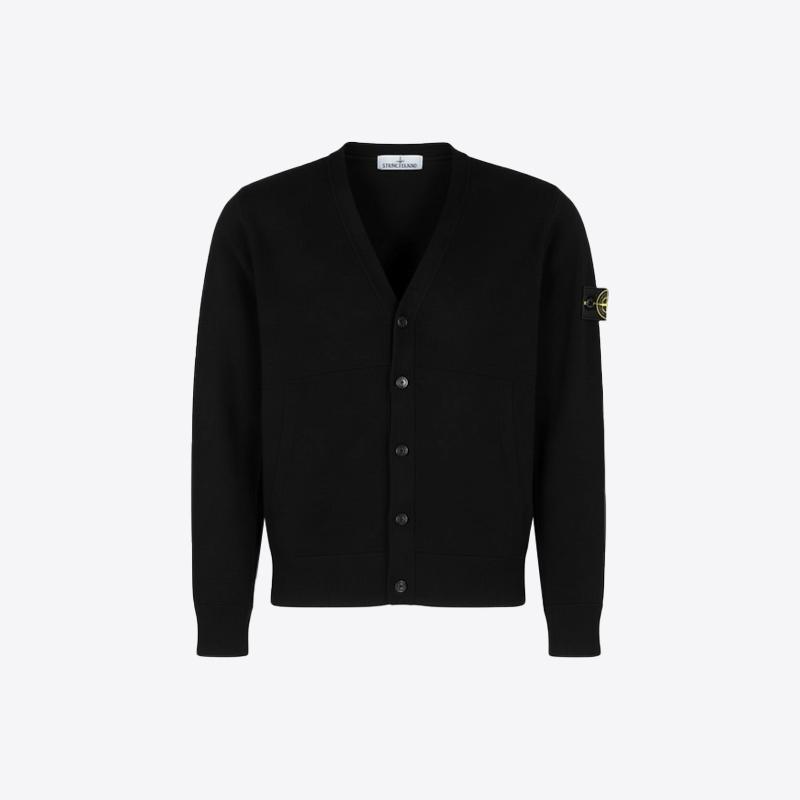 스톤아일랜드 남성 버진 울 브이넥 가디건 (블랙) 5100068 S00C4 V0029