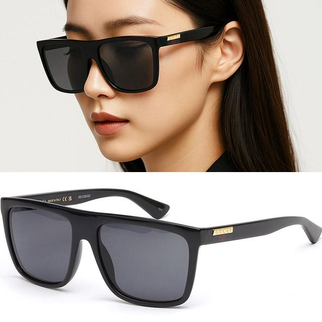 구찌 선글라스 GG0748S 001 블랙 명품 스퀘어 남녀공용 프레임