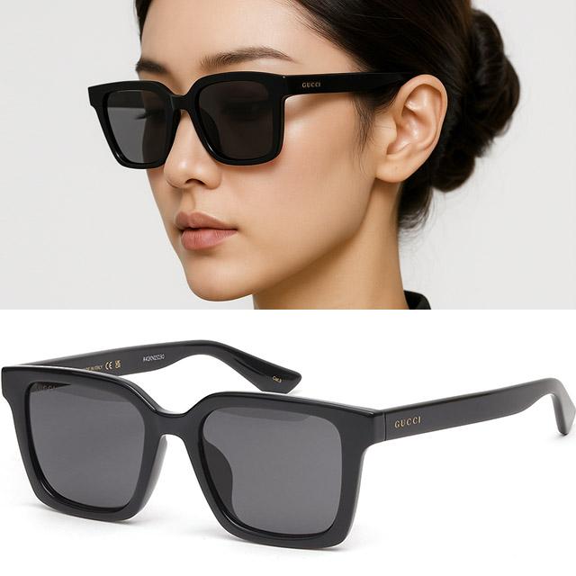 구찌 선글라스 GG1582SK 001 클래식 블랙 명품 남녀공용 스퀘어 프레임