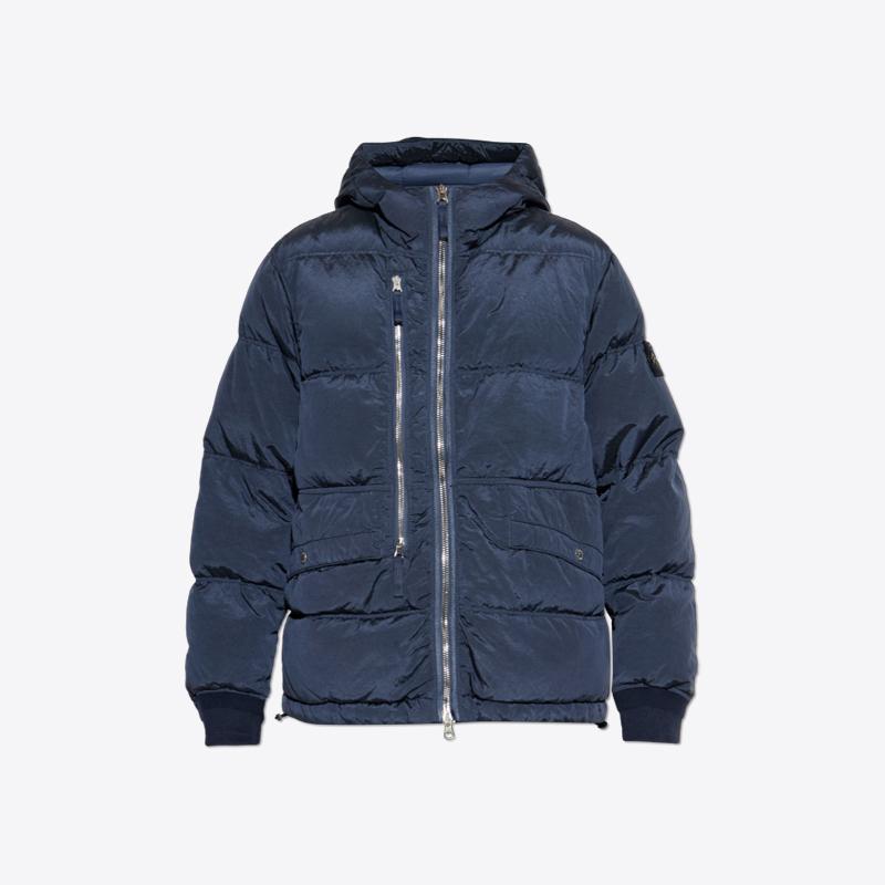 스톤아일랜드 남성 나일론 메탈 후드 패딩 자켓 (네이비) 4100088 S0019 V0020