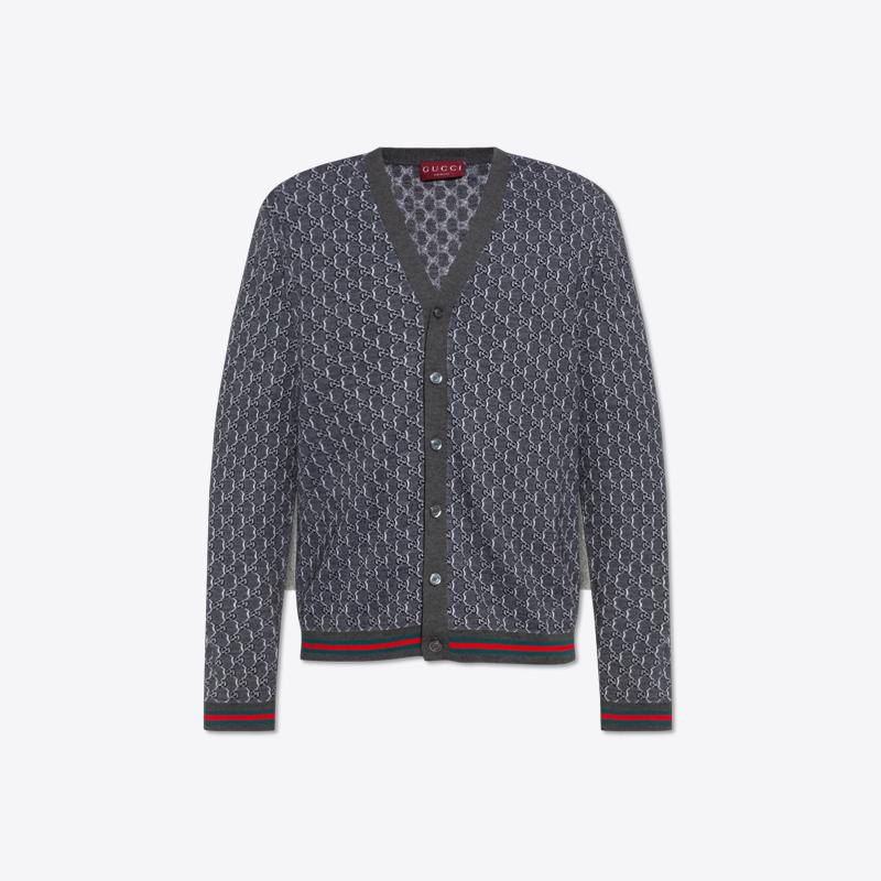 구찌 남성 GG로고 울 실크 가디건 (그레이) 801702 XKEAN 1026