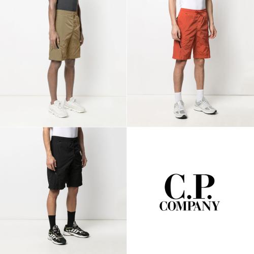 21SS CP컴퍼니 사선지퍼 나일론 하프팬츠 3COL 052A